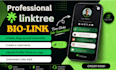 create and professionally set up your linktree bio link landing page