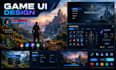 design professional game UI UX interface, hud, menu and game screens