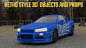 create a 3d animation, model objects, in psx, ps2, n64 retro style