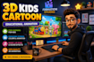create 3d educational cartoon videos for kids