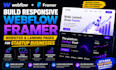 build responsive webflow framer websites landing pages for startup businesses