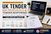 write UK tender bid proposals rfp rfq itt and tender responses