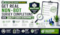 get real non bot survey completions with quality checks screening