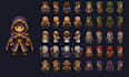create custom pixel art characters, character sprite sheet, character game art