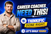 thinkific coaching website, lms, thinkific course setup, career course upload
