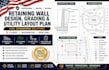 do retaining wall design grading and utility layout plan illinios washington ny