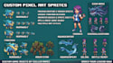 create pixel art pokemon, fakemon, monster and trainer sprites