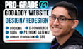 do godaddy website design, godaddy redesign and godaddy SEO website builder