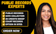 do professional public records research and data verified