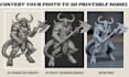convert 2d image to 3d model, custom miniature, 3d figure, character 3d printing