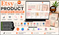 create and setup etsy digital product store and listings
