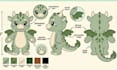draw custom plush toy reference sheet and sewing pattern tech pack