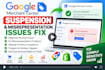 fix google merchant center suspension and misrepresentation issues