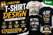 create trendy typographic and minimalist t shirt designs