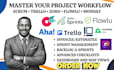 setup scrum flying donut zoho sprints flowlu aha projectco bcs trello monday dev