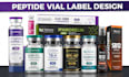 design peptide, vial, product label design, packaging design