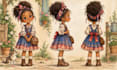 design unique children book characters with poses and expressions