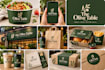 design restaurant food packaging, pizza box, sticker, takeaway packaging dieline