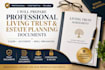 prepare your revocable living trust pour over will, and estate plan documents