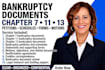 prepare chapter 7, 11, and 13 bankruptcy documents