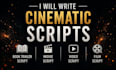 create a cinematic book trailer script, novel, ebook, movie script