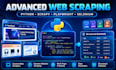 do python web scraping, data extraction, web crawling and website scraping