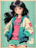 draw a custom 90s retro anime style illustration