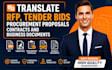 translate rfp tender bids procurement proposals contracts business documents