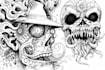 draw simple black and white illustration