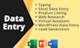 do data entry in excel and google sheets