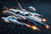create cool 3d spaceship interior illustrations