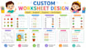 design educational worksheets and kids activity worksheets