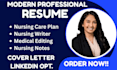 write a professional nursing resume