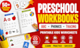 create preschool workbooks, worksheets, tracing, phonics and abc pages