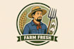 do agricultural farmer mascot logo design