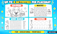 design printable kids activity placemats
