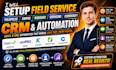 setup fieldpulse simpro kickserv servicem8 commusoft crm email sms automation