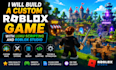 build a custom roblox game, roblox with luau scripting, systems, maps and UI