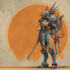 create futuristic sci fi robot character art