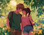 draw unique cartoon couple illustration