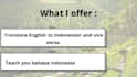 do whatever related to indonesian