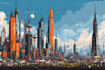 create stunning futuristic sci fi city concept art and environments