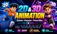 create 2d animation, 3d cartoon animation video, 2d animation video