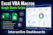 create excel vba macros, google sheets scripts and interactive dashboards