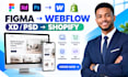 convert figma xd PSD design to webflow website shopify landing page store