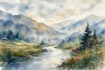 paint landscapes in watercolor