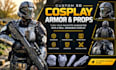 create custom 3d cosplay armor, helmets, props and wearable 3d print files