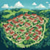 create a beautiful campus map illustration