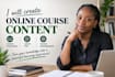 create online course content, course curriculum, lesson plan, course development