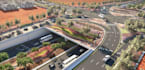 design 3d intersection streetscape, road construction plan, pedestrians street